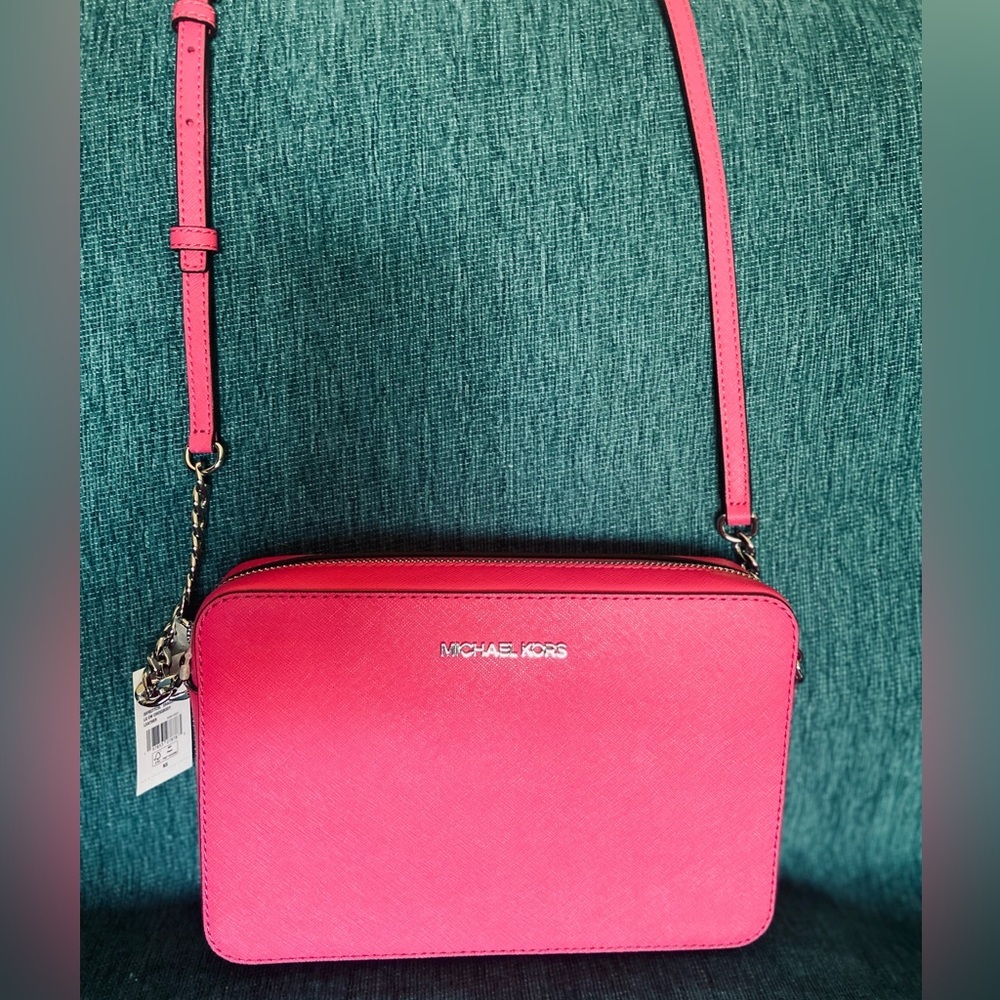 Michael Kors Jet Set Saffiano Leather Crossbody Bag - Picture 4 of 9
